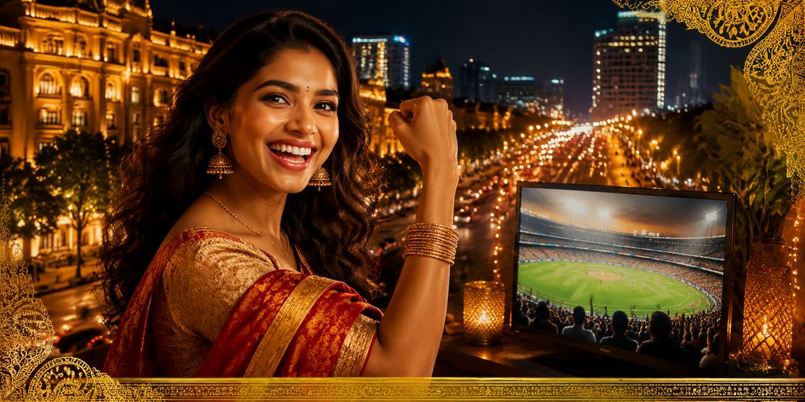 Excited crowd enjoying an IPL night match in India
